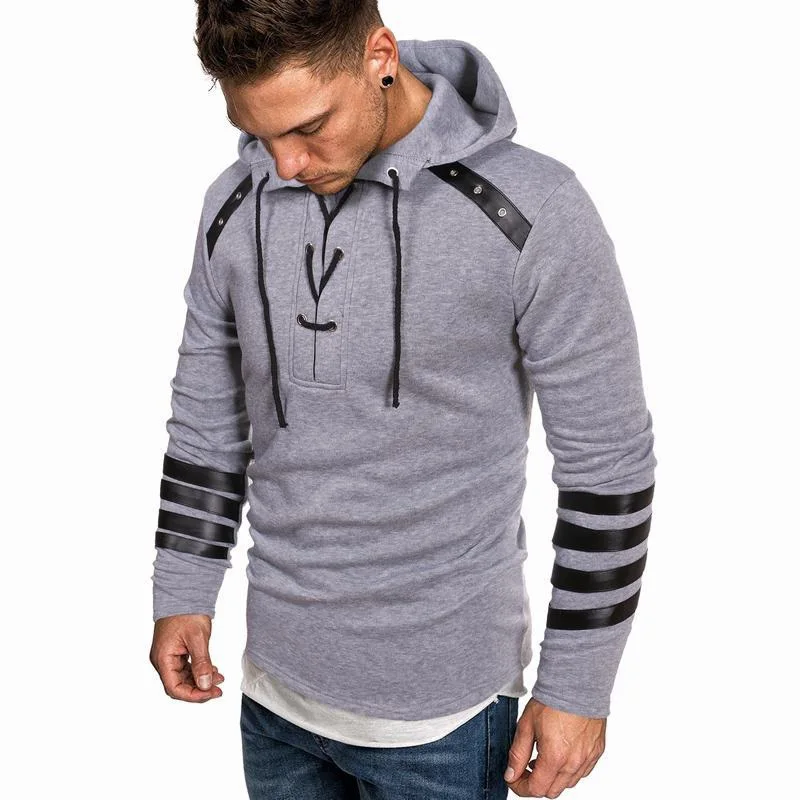 Men's hooded sweater in autumn/winter 2021, new casual jacket, fashion personality stitching jacket, personality sports T-shirt 
Men's hooded sweater in autumn/winter 2021, new casual jacket, fashion personality stitching jacket, personality sports T-shirt