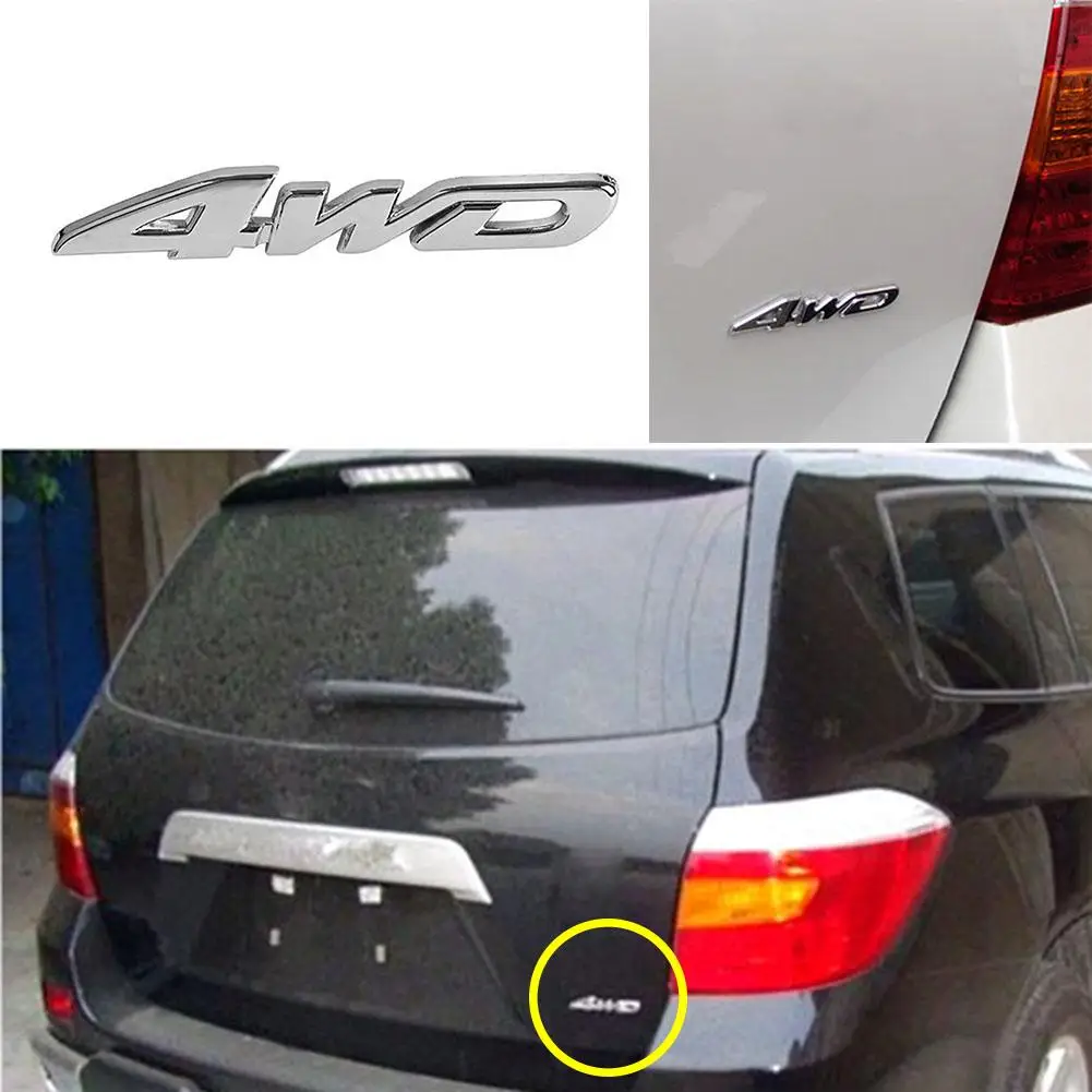 

3d-наклейка металлическая для автомобиля 4WD с модным рисунком, наклейка на крышку багажника, эмблема, наклейка с логотипом автомобиля, креати...