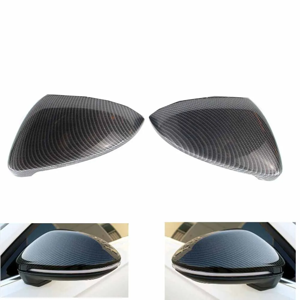 

Left Right Carbon Fiber Printed Style Rearview Rear Mirror Direct Replace Cover Shell Fit for VW Golf 7 GTI MK7 14 15 2016 2017