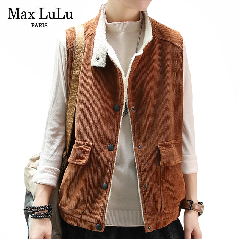 Max LuLu Новинка 2020 зимние корейские модные женские теплые пальто женские винтажные вельветовые жилеты повседневные Большие меховые двусторо...
Max LuLu Новинка 2020 зимние корейские модные женские теплые пальто женские винтажные вельветовые жилеты повседневные Большие меховые двусторо...