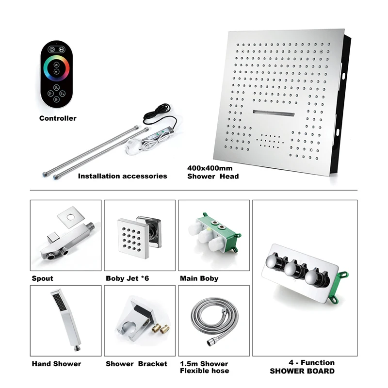 Home Improvement Ceiling Chrome Led Bluetooth Shower Head With Speaker 400*400mm Rainfall Waterfall Music Shower Set System
Home Improvement Ceiling Chrome Led Bluetooth Shower Head With Speaker 400*400mm Rainfall Waterfall Music Shower Set System