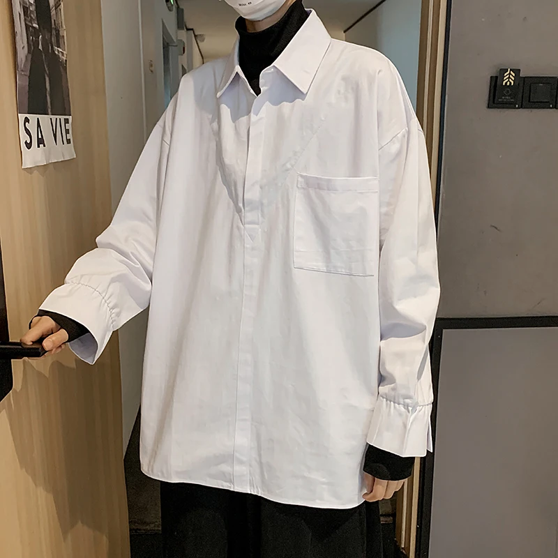 Men's Fake Two-piece Business Casual Shirt Korean Loose Harajuku Streetwear Solid Color Shirt Men's High Collar Splicing Jacket
Men's Fake Two-piece Business Casual Shirt Korean Loose Harajuku Streetwear Solid Color Shirt Men's High Collar Splicing Jacket
