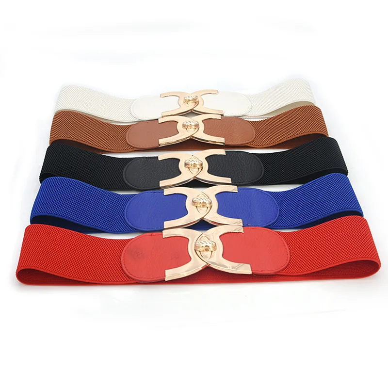 Ladies Simple Cummerbund Alloy Buckle Belt Decorative Wide Belt Women Solid Color Gold Rotating Lock Elastic Wide Belt
Ladies Simple Cummerbund Alloy Buckle Belt Decorative Wide Belt Women Solid Color Gold Rotating Lock Elastic Wide Belt