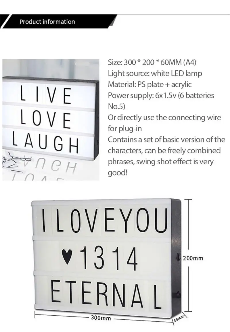 Led Letter Diy Puzzle Light Box Home Decoration Proposal Props Valentine's Day Birthday Christmas Bedroom AA Desk Night Lights
Led Letter Diy Puzzle Light Box Home Decoration Proposal Props Valentine's Day Birthday Christmas Bedroom AA Desk Night Lights