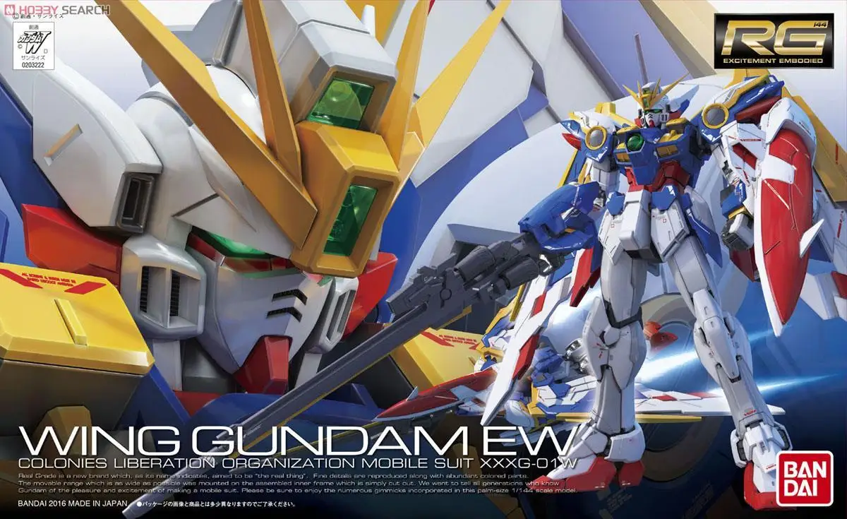 Bandai Gundam 03222 RG 1/144 WING EW KA мобильный костюм Сборная модель наборы экшн фигурки
