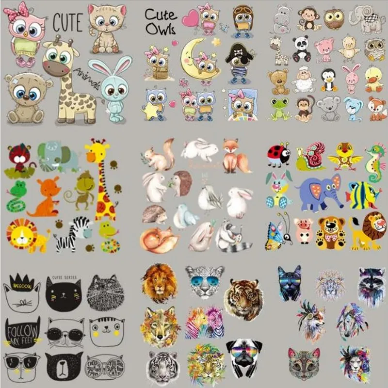 Set Of Cute Animals Iron On Patches For DIY Heat Transfer Clothes T-Shirt Thermal Stickers Decoration Printing 
Set Of Cute Animals Iron On Patches For DIY Heat Transfer Clothes T-Shirt Thermal Stickers Decoration Printing