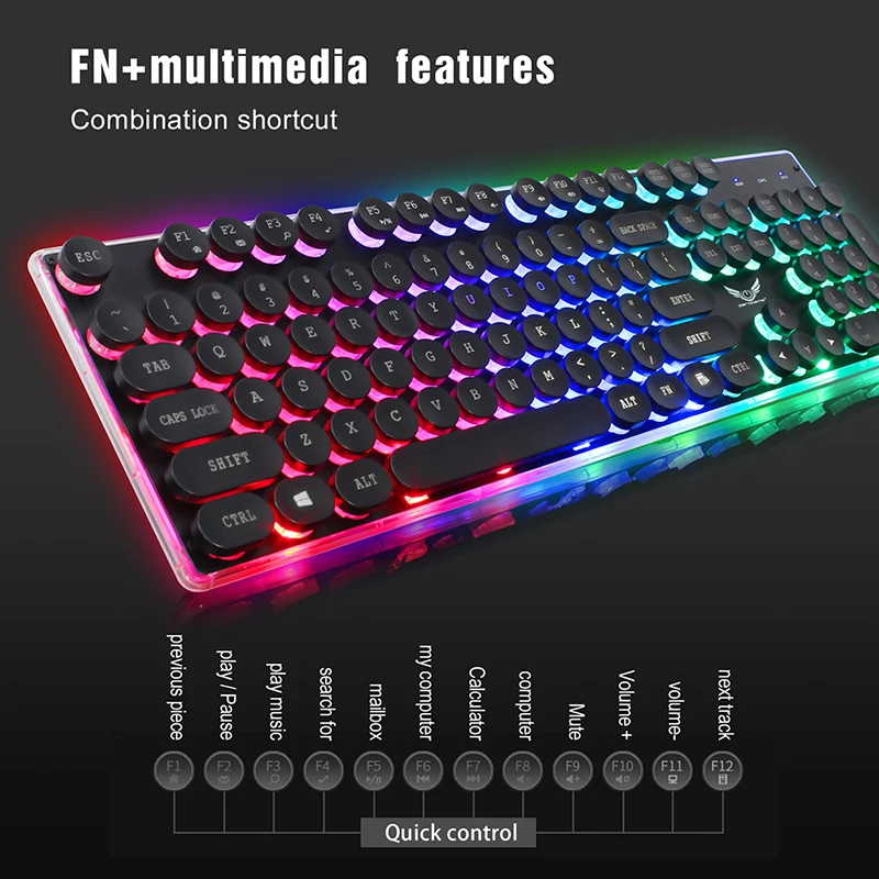 Eshowee Gaming Keyboard И Мышь комплект клавиатура в стиле ретро с подсветкой игры USB Проводная клавиатура и Мышь набор для портативных ПК
Eshowee Gaming Keyboard И Мышь комплект клавиатура в стиле ретро с подсветкой игры USB Проводная клавиатура и Мышь набор для портативных ПК