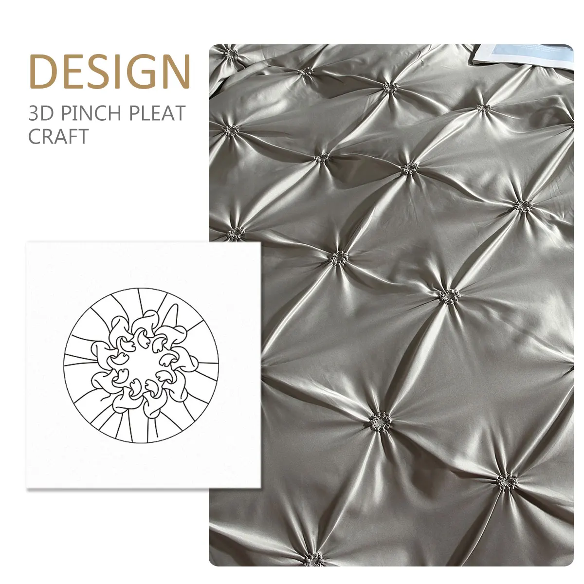 Pinch Pleat Bedding Set Luxury Smooth Duvet Cover With Pillowcase 2/3pcs White Grey Comforter Cover NO SHEET King Bedclothes
Pinch Pleat Bedding Set Luxury Smooth Duvet Cover With Pillowcase 2/3pcs White Grey Comforter Cover NO SHEET King Bedclothes