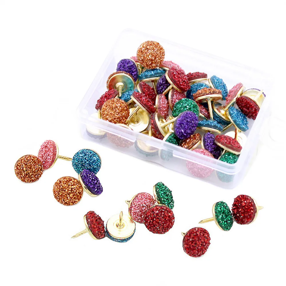 50PCS/Box Colorful Crystal Thumbtack Cork Board Safety Colored Push Pins Office School Accessories Stationery
50PCS/Box Colorful Crystal Thumbtack Cork Board Safety Colored Push Pins Office School Accessories Stationery