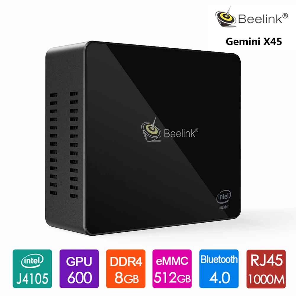 Beelink Gemini X45 Mini PC J4105 Win10 8 ГБ ОЗУ 256/512 mSATA SSD USB 3 0 1000 Мбит/с WIFI BT4.0 Карманный пк Windows и