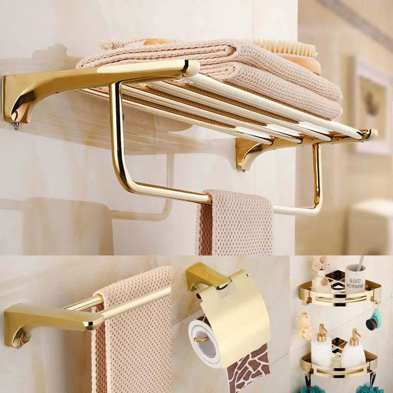 Bathroom Accessories Paper Holder,Corner Shelf,Towel Rack,Toilet Brush Holder,Towel Holder Brass Gold Bathroom Hardware set
Bathroom Accessories Paper Holder,Corner Shelf,Towel Rack,Toilet Brush Holder,Towel Holder Brass Gold Bathroom Hardware set