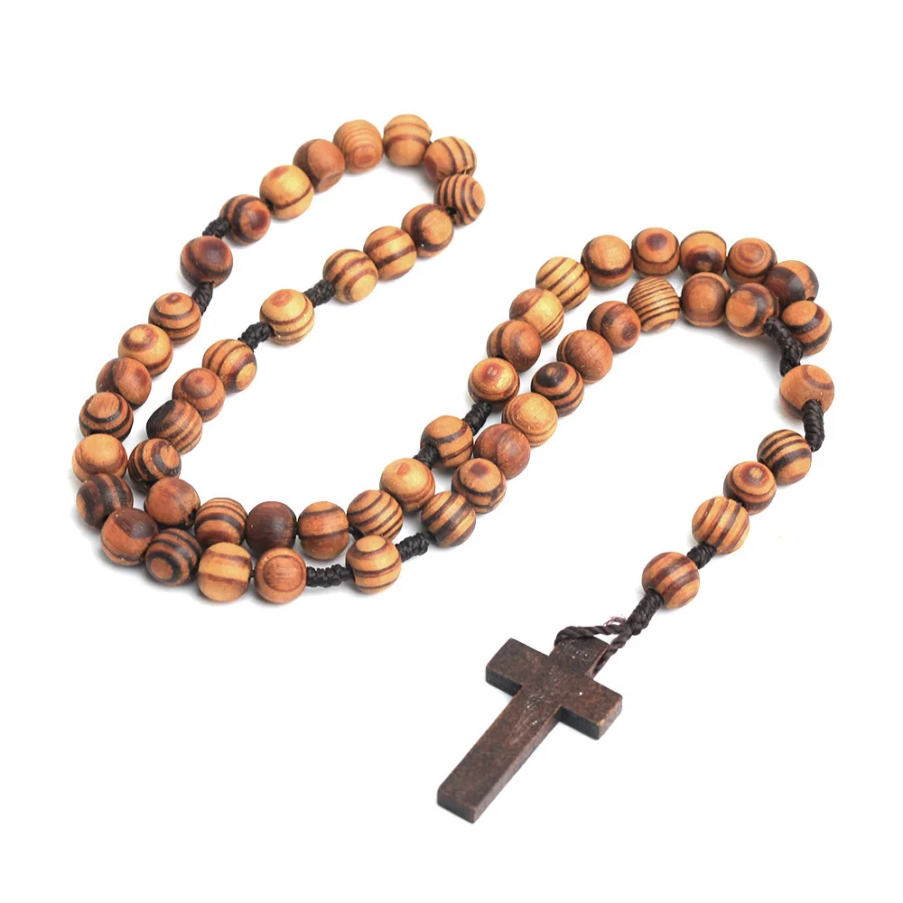 Wooden Bead Catholic Rosary Christ Jesus Crucifix Cross Pendant Necklace Men Women Religious Prayer Jewelry
Wooden Bead Catholic Rosary Christ Jesus Crucifix Cross Pendant Necklace Men Women Religious Prayer Jewelry