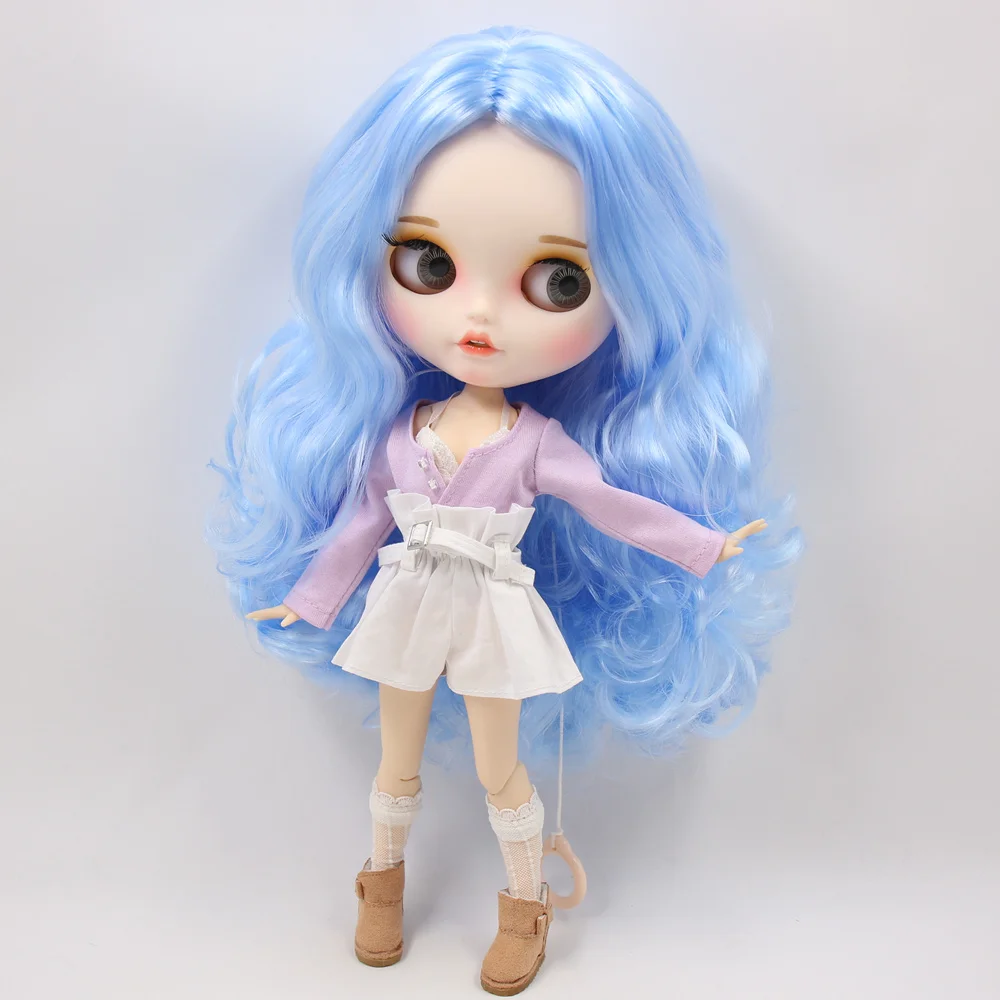 

ICY DBS Blyth Doll No.BL6005 Baby Blue hair Carved lips Pouting mouth Matte face Joint body 1/6 bjd ob24 anime girl