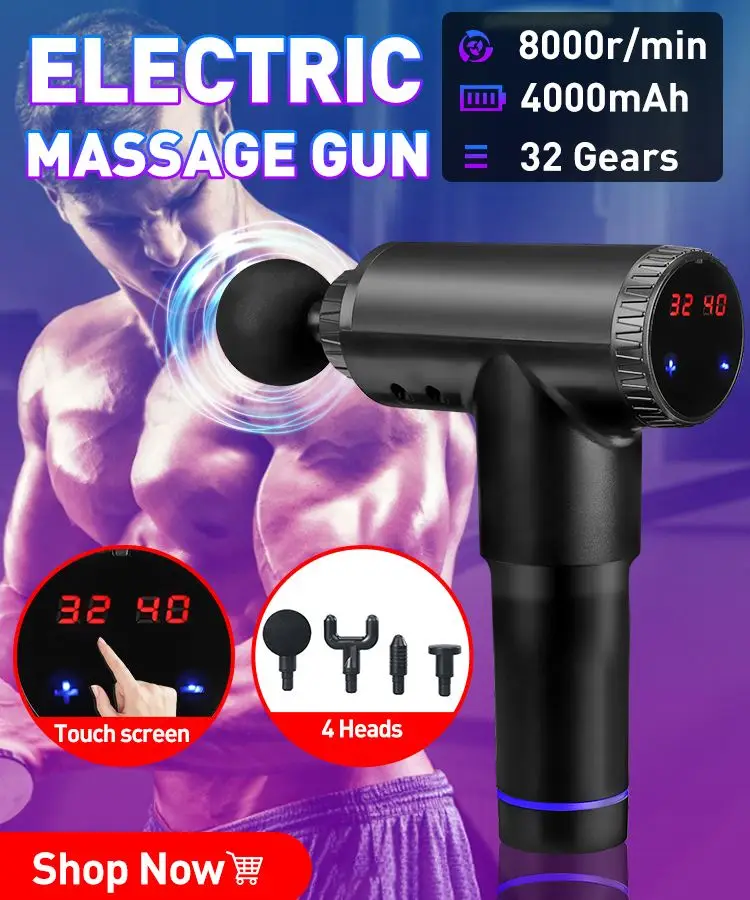 LCD Display 32Gear Massage Gun Muscle Relax Therapy Body Relaxation Electric Massager for Fitness Slimming Shaping Pain Relief
LCD Display 32Gear Massage Gun Muscle Relax Therapy Body Relaxation Electric Massager for Fitness Slimming Shaping Pain Relief