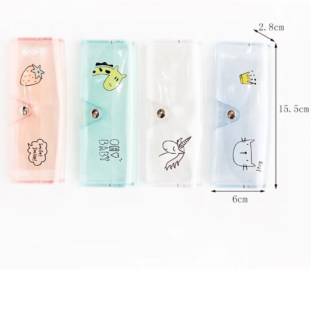 2019 Portable Transparent Glasses Case Cartoon Animal Myopia Glasses Box Soft Plastic Glasses Case