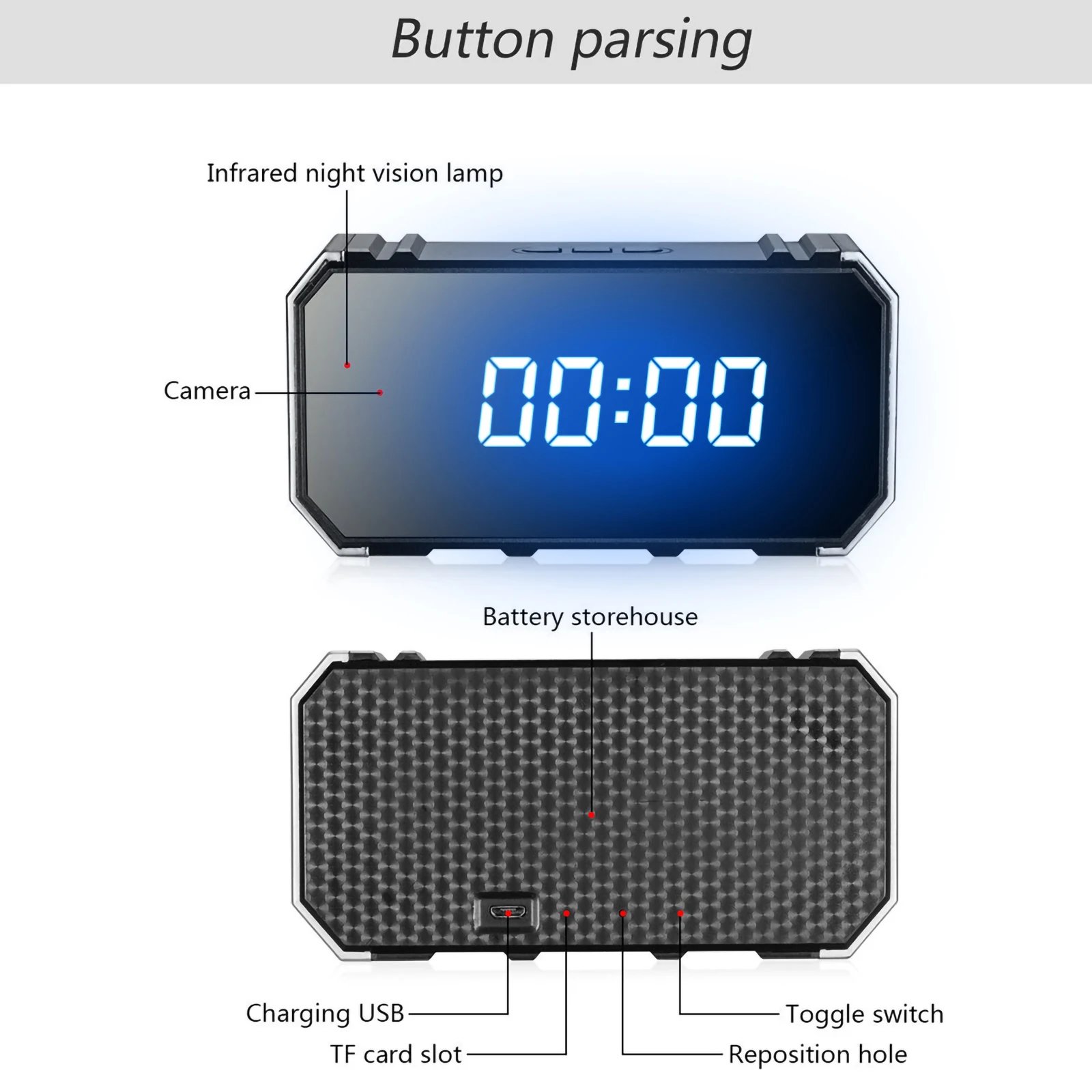 4K 1080P Wireless WIFI Mini Alarm Clock Camera Alarm Watch APP Security Night Vision Motion Sensor micro Home camera
4K 1080P Wireless WIFI Mini Alarm Clock Camera Alarm Watch APP Security Night Vision Motion Sensor micro Home camera