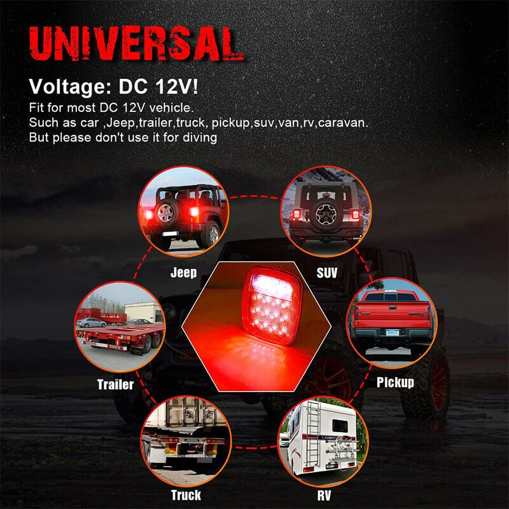 2X Square Stop Turn Tail Backup 16LED Marker Light for Jeep Wrangler JK TJ CJ YJ
2X Square Stop Turn Tail Backup 16LED Marker Light for Jeep Wrangler JK TJ CJ YJ