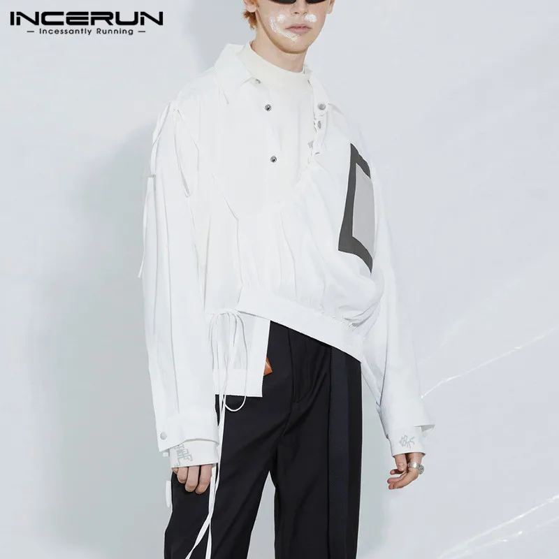 Long Sleeve Lapel Blusas Man Fashion Patchwork Chemise Leisure Lace Up Shirts INCERUN Men Shirts Solid Irregular Buttons Camisa
Long Sleeve Lapel Blusas Man Fashion Patchwork Chemise Leisure Lace Up Shirts INCERUN Men Shirts Solid Irregular Buttons Camisa