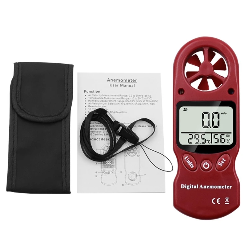 Handheld LCD Display Digital Anemometer Wind Speed Meter Hygrometer Thermometer Air Flow Velocity Gauge Temperature Test
Handheld LCD Display Digital Anemometer Wind Speed Meter Hygrometer Thermometer Air Flow Velocity Gauge Temperature Test