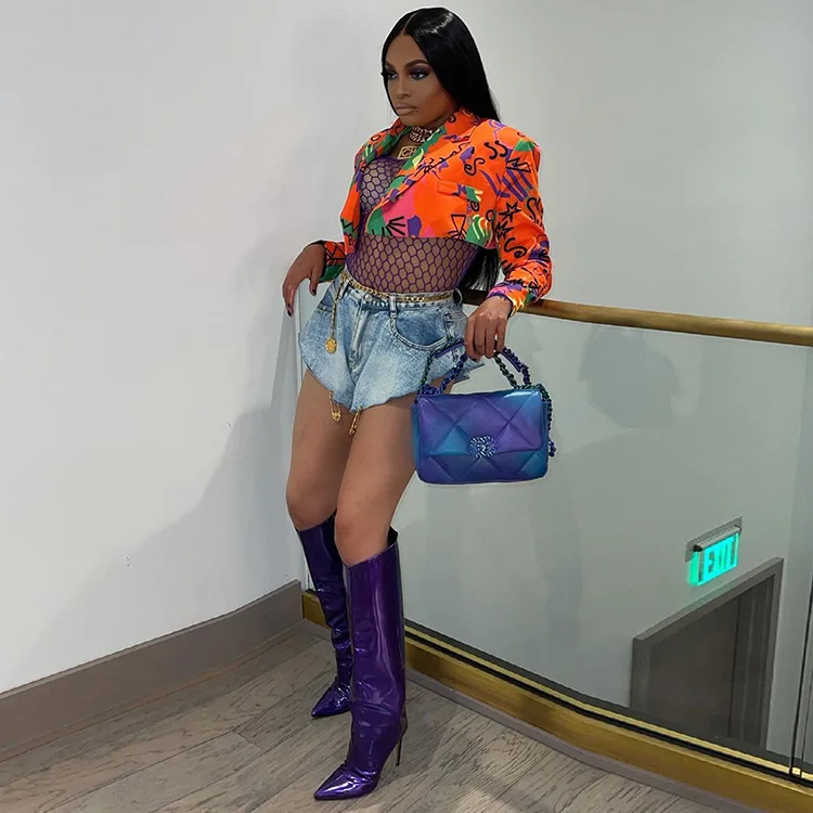 Women Orange Short Outerwear Graffiti Printed Hipster Blazer Jackets Sexy Notched Neck Full Sleeve Cropped Coat Streetwear
Women Orange Short Outerwear Graffiti Printed Hipster Blazer Jackets Sexy Notched Neck Full Sleeve Cropped Coat Streetwear