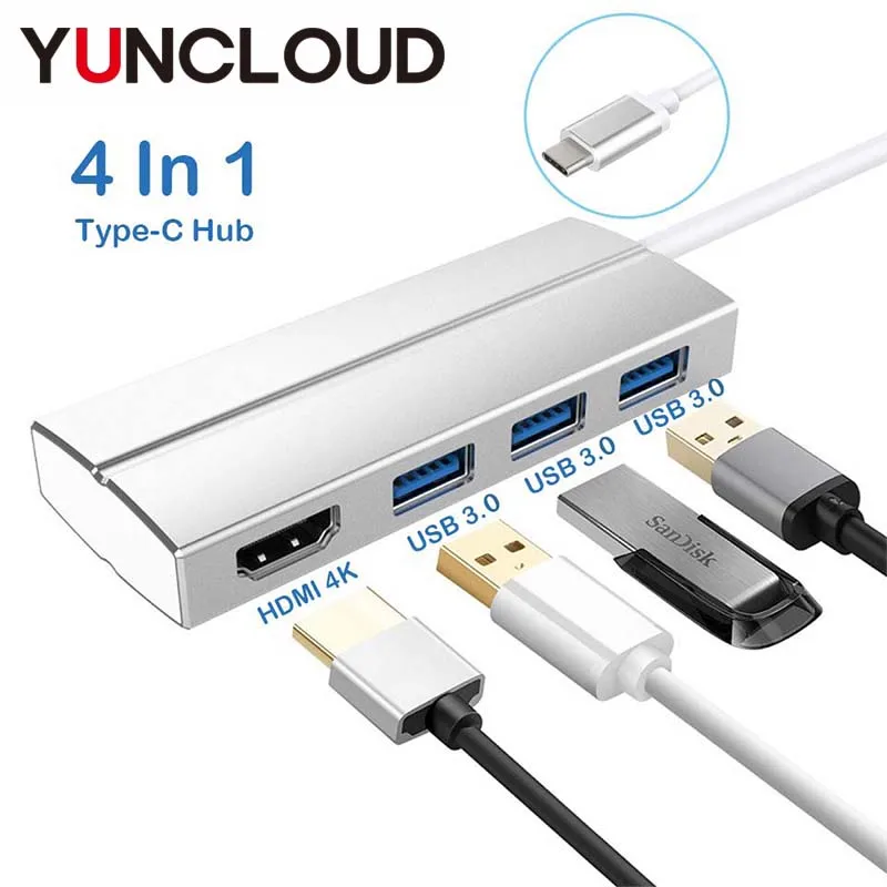 YUNCLOUD USB Type-C 3.1 Hub to USB-A HDMI-Compatible 4K Adapter USB-C 3.1 Male to 4K@30Hz Video Converter for Mac Huawei 
YUNCLOUD USB Type-C 3.1 Hub to USB-A HDMI-Compatible 4K Adapter USB-C 3.1 Male to 4K@30Hz Video Converter for Mac Huawei