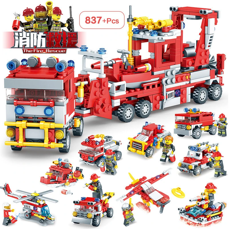 837PCS 9 IN 1 City Fire Fighting Truck Model Educational Building Blocks Toys For Kids 6Years DIY Birthday Present Small Bricks
837PCS 9 IN 1 City Fire Fighting Truck Model Educational Building Blocks Toys For Kids 6Years DIY Birthday Present Small Bricks