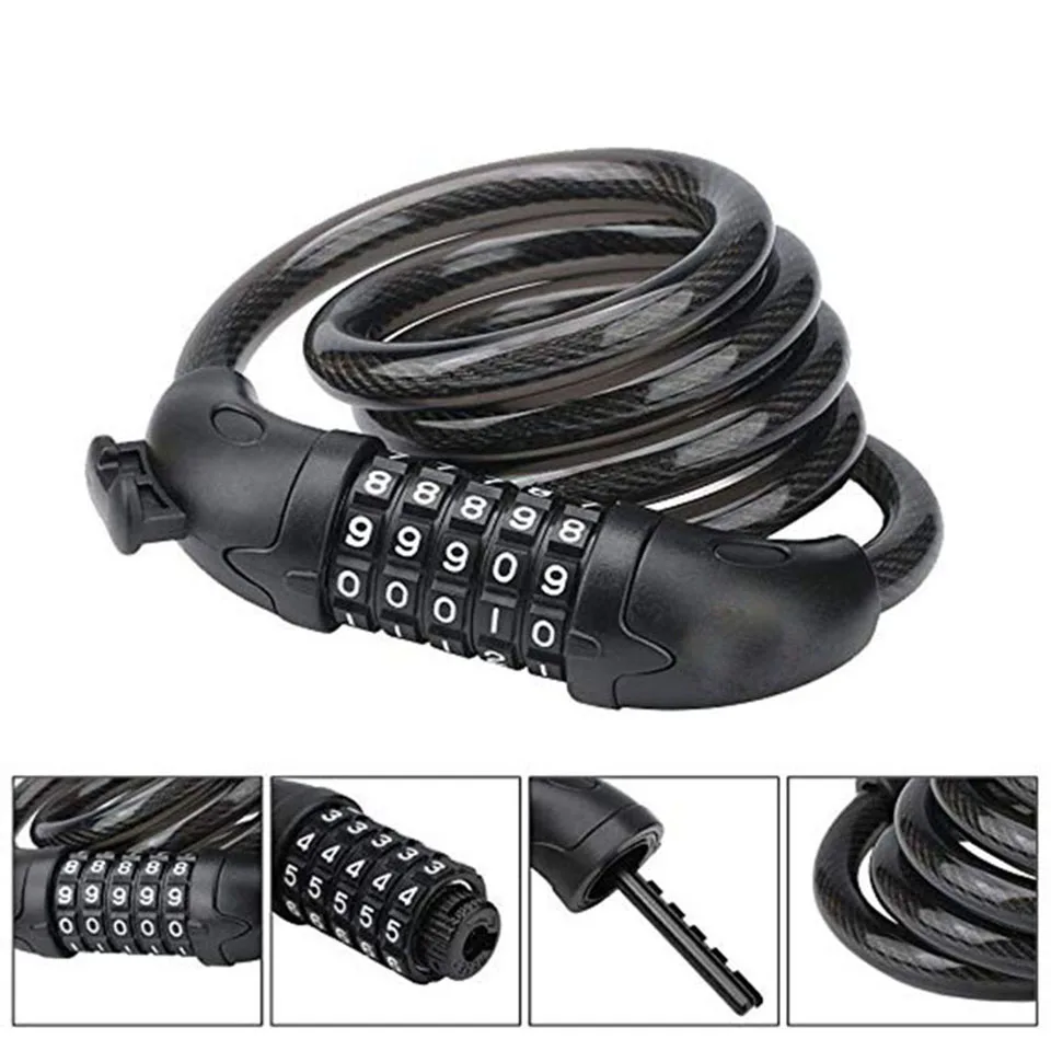 Bike Lock 5 Digit Code Combination Bicycle Security Lock 1000 mm x 12 mm Steel Cable Spiral Bike Cycling Bicycle Lock
Bike Lock 5 Digit Code Combination Bicycle Security Lock 1000 mm x 12 mm Steel Cable Spiral Bike Cycling Bicycle Lock