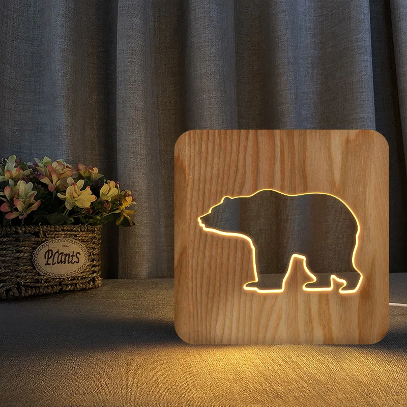 Polar Bear Wooden Headlight Children's Bedroom Decorative Bedside Lamp Creative Animal Wooden Product Table Lamp 
Polar Bear Wooden Headlight Children's Bedroom Decorative Bedside Lamp Creative Animal Wooden Product Table Lamp