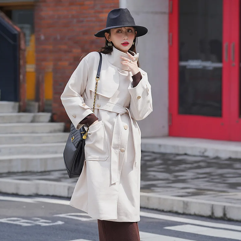 Lapel woolen coat women's mid-length temperament British style thickened quilted commuter winter woolen coat
Lapel woolen coat women's mid-length temperament British style thickened quilted commuter winter woolen coat