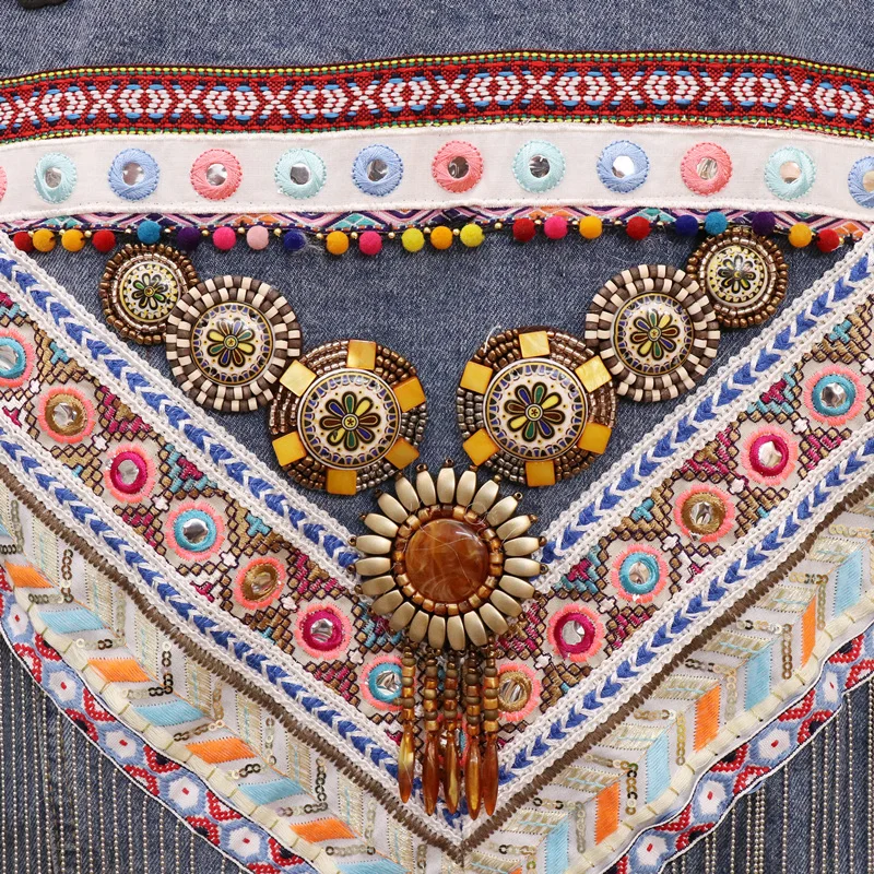 2019 Indie Folk Women Jacket Autumn Embroidery Patchwork Denim Jacket Casual Chains Long Sleeve Blue Denim Jacket Female Casaco
2019 Indie Folk Women Jacket Autumn Embroidery Patchwork Denim Jacket Casual Chains Long Sleeve Blue Denim Jacket Female Casaco