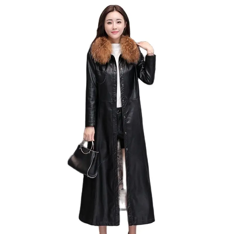 Black leather trench coat women pu faux leather coat for women 2021 korean long leather blazers women winter Collar Detachable
Black leather trench coat women pu faux leather coat for women 2021 korean long leather blazers women winter Collar Detachable