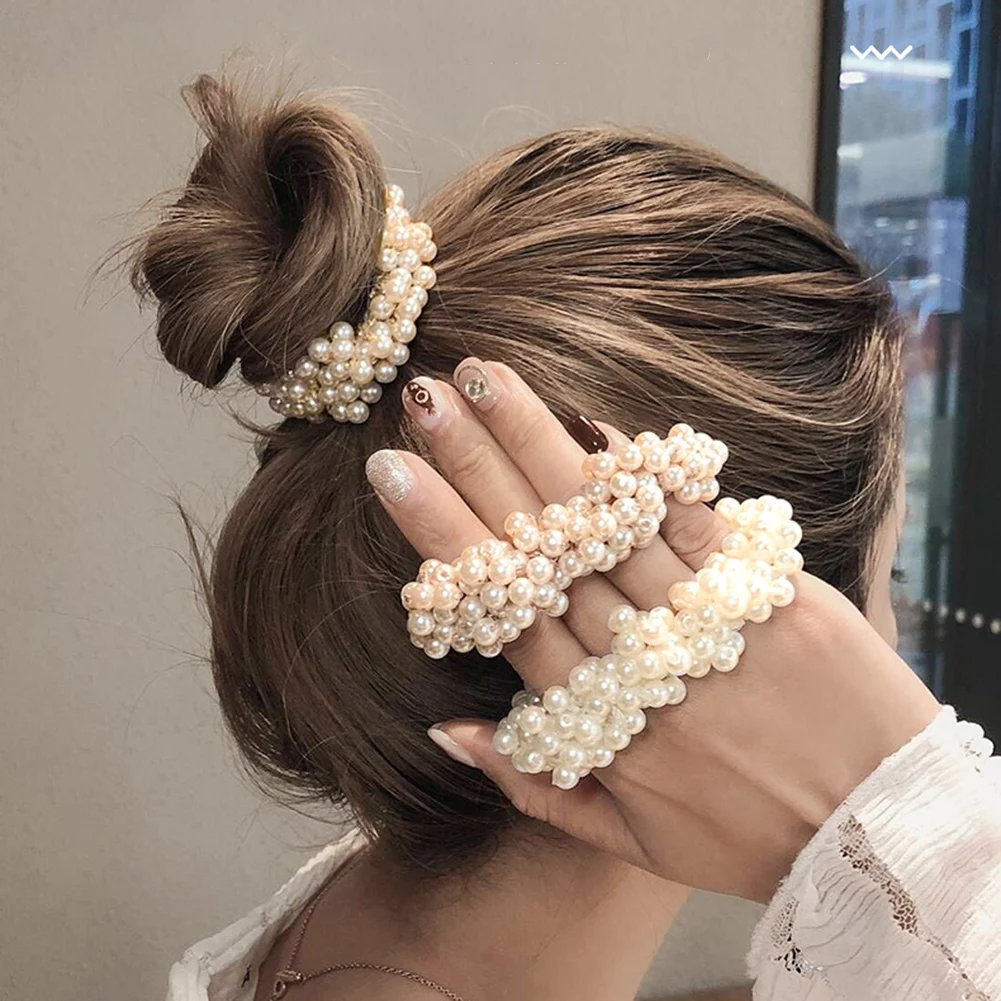 Woman Big Pearl Hair Ties Fashion Korean Style Hairband Scrunchies Girls Ponytail Holders Rubber Band Hair Accessories
Woman Big Pearl Hair Ties Fashion Korean Style Hairband Scrunchies Girls Ponytail Holders Rubber Band Hair Accessories