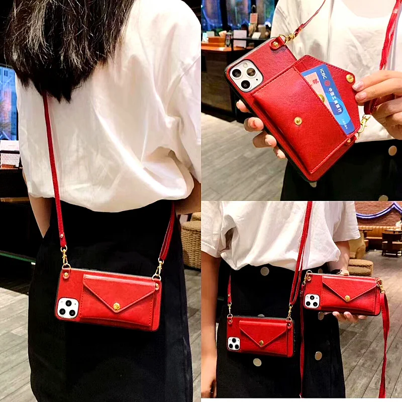 Strap Cord Chain Phone Case For iPhone 12 Mini 11 Pro XS Max XR X 7 8 Plus SE 2020 Necklace Lanyard Cover Red Leather Wallet
Strap Cord Chain Phone Case For iPhone 12 Mini 11 Pro XS Max XR X 7 8 Plus SE 2020 Necklace Lanyard Cover Red Leather Wallet