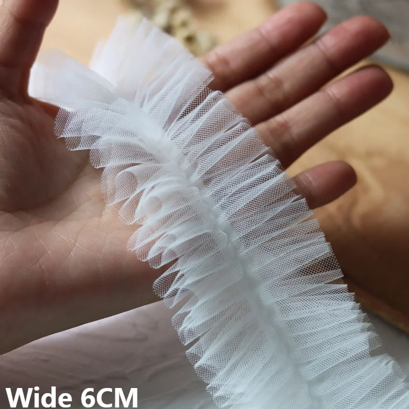 6CM Wide White Pink Mesh Double Layer Lace Fringe Ribbon Elastic Fluffy Ruffle Trim Wedding Dress Veil DIY Sewing Applique Decor
6CM Wide White Pink Mesh Double Layer Lace Fringe Ribbon Elastic Fluffy Ruffle Trim Wedding Dress Veil DIY Sewing Applique Decor