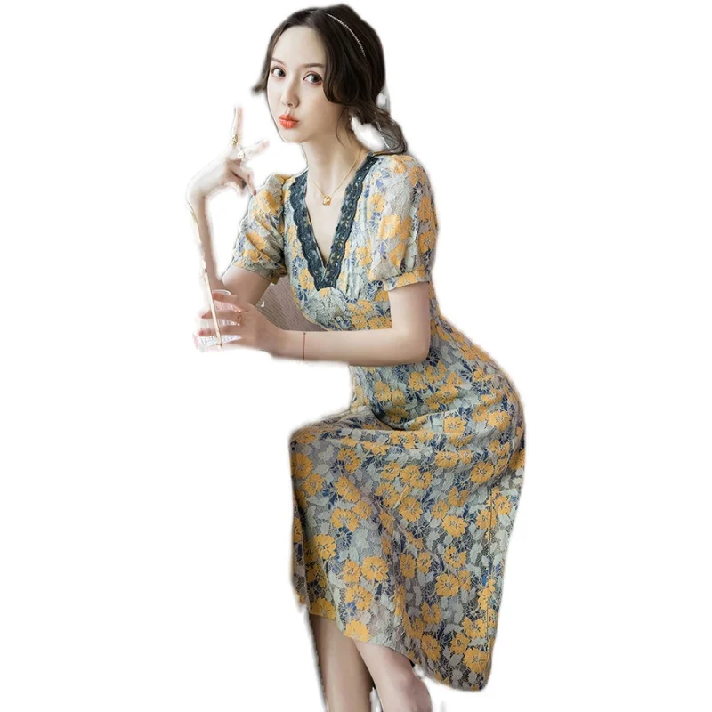 Will show thin summer temperament of restoring ancient ways the new French lace dress
Will show thin summer temperament of restoring ancient ways the new French lace dress