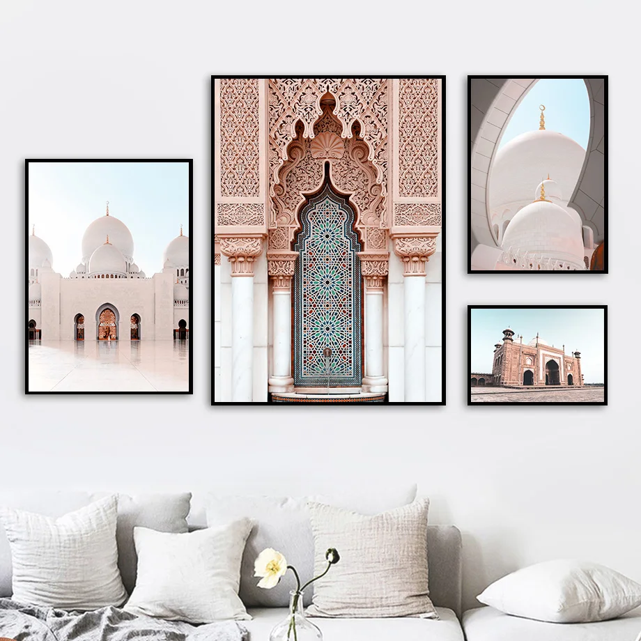 Taj Mahal Mosque Morocco Building Islamic Wall Art Canvas Painting Nordic Posters And Prints Wall Pictures For Living Room Decor
Taj Mahal Mosque Morocco Building Islamic Wall Art Canvas Painting Nordic Posters And Prints Wall Pictures For Living Room Decor