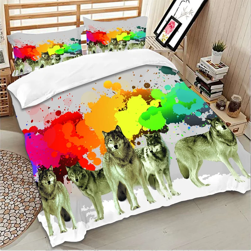 Wolf Bedding Set 3D Printed Animal Single Double Duvet Cover Set Twin Full Queen King Size Bed Linens Cover For Child Boys Adult 
Wolf Bedding Set 3D Printed Animal Single Double Duvet Cover Set Twin Full Queen King Size Bed Linens Cover For Child Boys Adult
