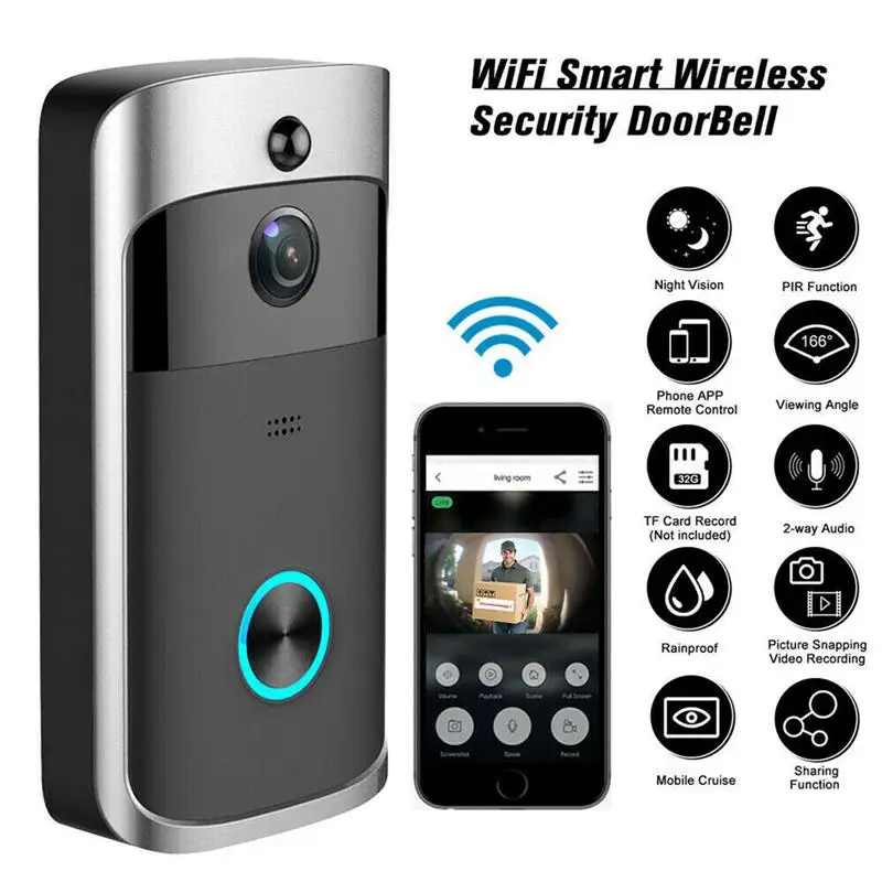 Smart Home Video Doorbell Wifi Camera Wireless Call Intercom Two Way Audio For Door Bell Ring for Phone Home Security Cameras
Smart Home Video Doorbell Wifi Camera Wireless Call Intercom Two Way Audio For Door Bell Ring for Phone Home Security Cameras