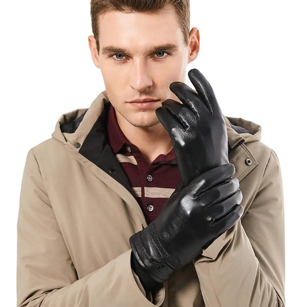 Men Genuine Sheepskin Leather Gloves Windproof Thermal Warm Touchscreen Glove Winter Warm Mittens S002
Men Genuine Sheepskin Leather Gloves Windproof Thermal Warm Touchscreen Glove Winter Warm Mittens S002