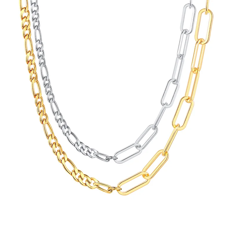 Figaro Chain Mixed Paperclip Link Necklace for Women Gold Color Stainless Steel Bohe Punk Jewelry
Figaro Chain Mixed Paperclip Link Necklace for Women Gold Color Stainless Steel Bohe Punk Jewelry