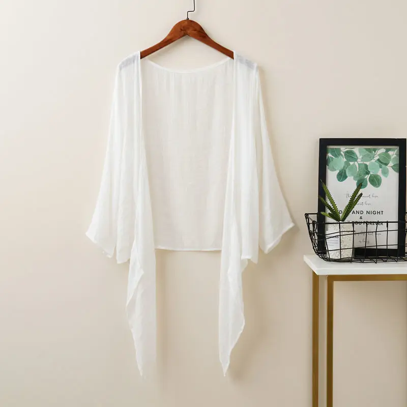 Jacket Women Summer Beach Kimono White Bikini Cardigan Short Coat Loose Sunscreen Top Shawl Female Elegant Ladies Jackets 
Jacket Women Summer Beach Kimono White Bikini Cardigan Short Coat Loose Sunscreen Top Shawl Female Elegant Ladies Jackets