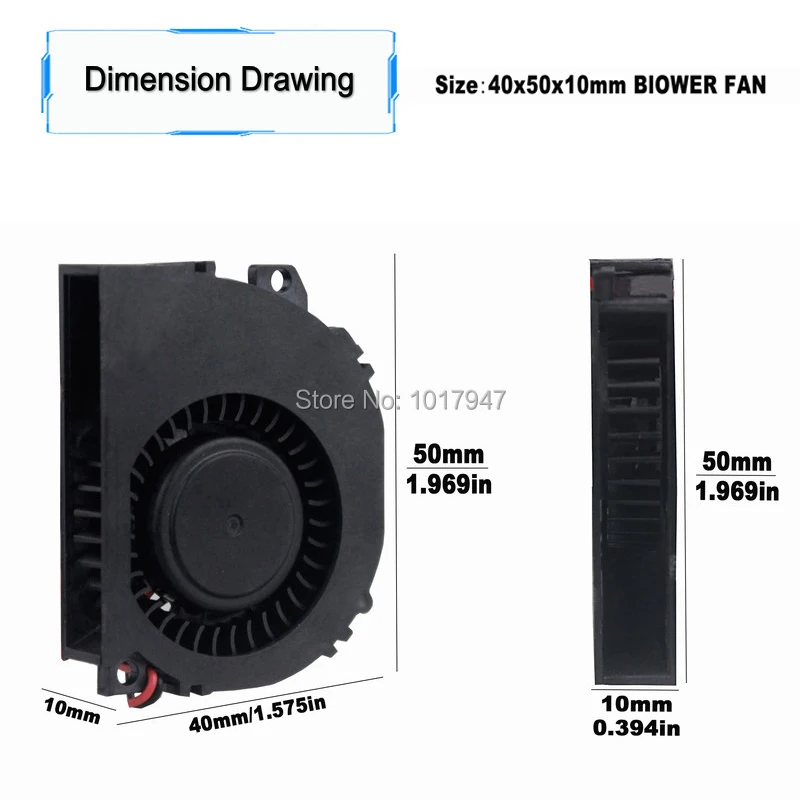 2Pieces Gdstime 50MM Blower Fan 24V 2Pin Ball Bearing 50x40x10mm 5CM Brushless DC Turbo Cooling Cooler Fan
2Pieces Gdstime 50MM Blower Fan 24V 2Pin Ball Bearing 50x40x10mm 5CM Brushless DC Turbo Cooling Cooler Fan