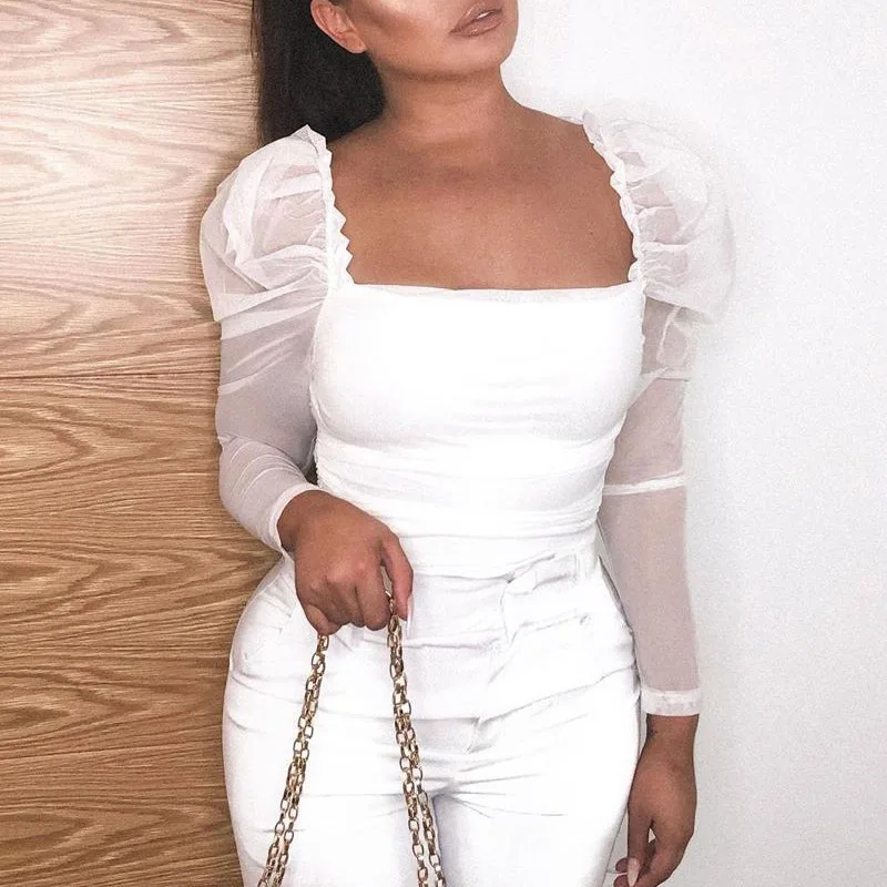 Women Puff Mesh Long Sleeve Skinny Blouses Casual Top Female Solid Slim Fit Low Collar Shirt
Women Puff Mesh Long Sleeve Skinny Blouses Casual Top Female Solid Slim Fit Low Collar Shirt