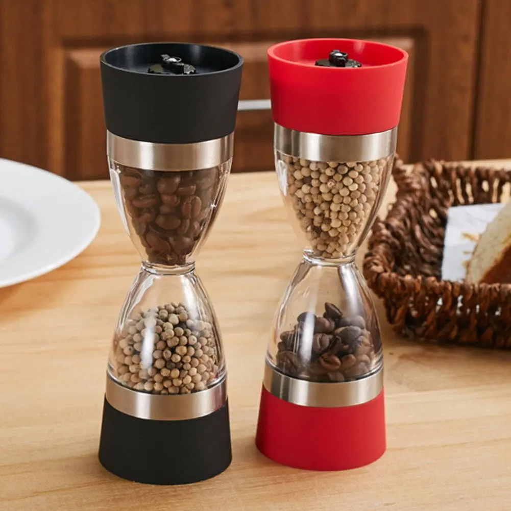2in1 Hourglass Pepper Mill Double Material Double Head Grinder Plastic Transparent Manual Pepper Mill Spice Jar Pepper Sprayer
2in1 Hourglass Pepper Mill Double Material Double Head Grinder Plastic Transparent Manual Pepper Mill Spice Jar Pepper Sprayer