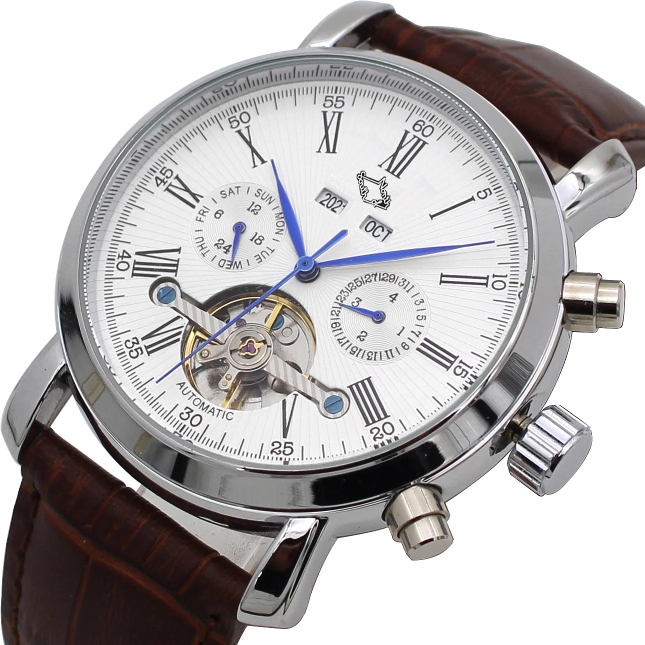 Fashion Men's watches automatic mechanical Tourbillon Watch top brand luxury Calendar Day Week Year Leather watch Reloj hombres
Fashion Men's watches automatic mechanical Tourbillon Watch top brand luxury Calendar Day Week Year Leather watch Reloj hombres