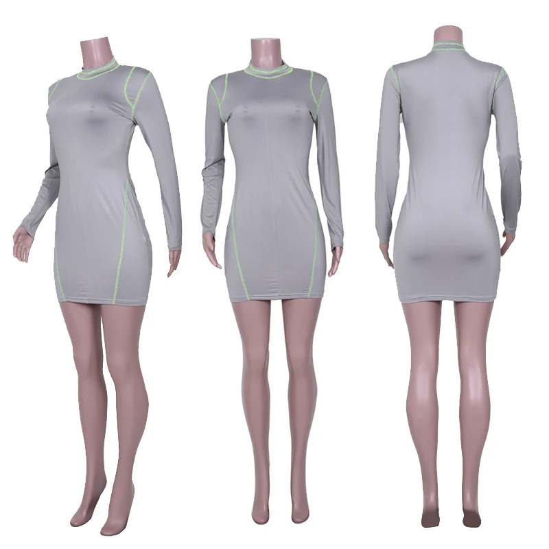 Spring Casual Skinny Mini Dress Women Clothing Patchwork Long Sleeve Dress Bodycon High Elastic Sexy Dress for Women Sportwear
Spring Casual Skinny Mini Dress Women Clothing Patchwork Long Sleeve Dress Bodycon High Elastic Sexy Dress for Women Sportwear