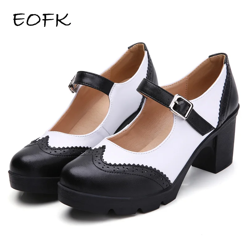 EOFK Women Mary Jane Pumps Genuine Leather Sheepskin Shoes Woman High Heels Pumps Elegant Retro Square Round Toe Ladies Shoes
EOFK Women Mary Jane Pumps Genuine Leather Sheepskin Shoes Woman High Heels Pumps Elegant Retro Square Round Toe Ladies Shoes