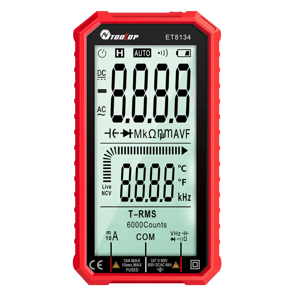 ET8134 4.7" Multimeter Direct Current AC Voltage Current Capacitance Measurement Tester
ET8134 4.7" Multimeter Direct Current AC Voltage Current Capacitance Measurement Tester