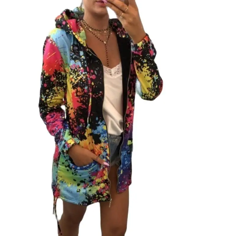 Women's Hooded Casual Tie-dye Zipper Cardigan Women's Clothing Autumn New Fashion Long-sleeved Hooded Mid-length Sweater Women
Women's Hooded Casual Tie-dye Zipper Cardigan Women's Clothing Autumn New Fashion Long-sleeved Hooded Mid-length Sweater Women