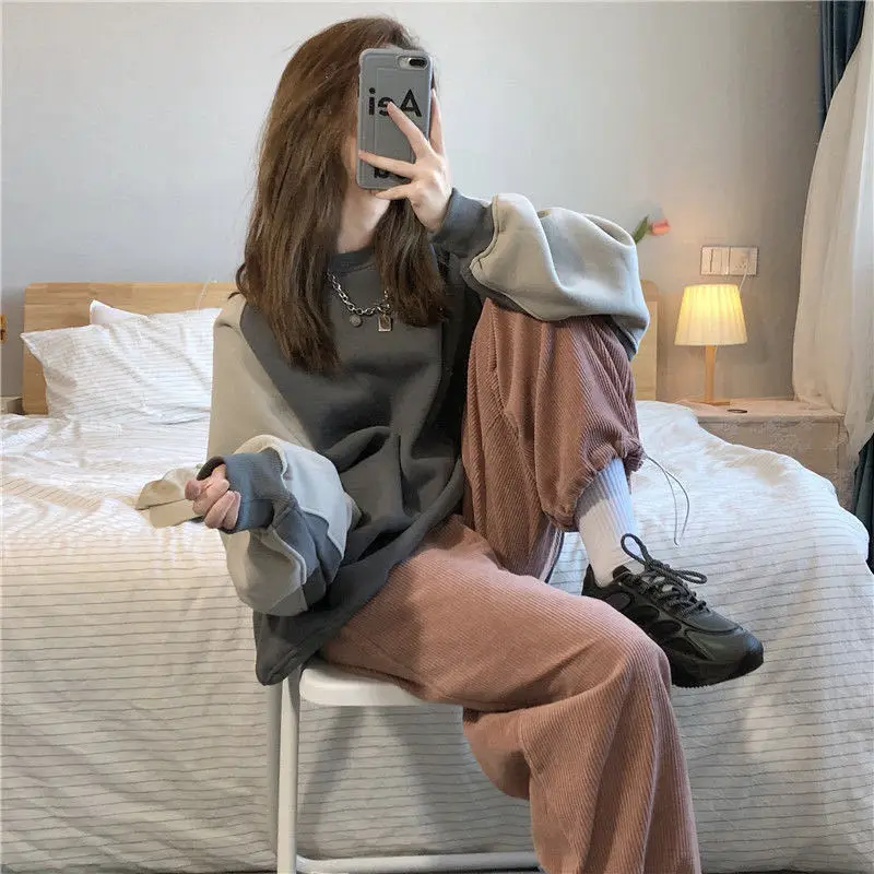 FAKUNTN комплекты женской одежды Ulzzang колледж Повседневный осенний женский простой топ с высокой талией модные вельветовые джоггеры свободные...
FAKUNTN комплекты женской одежды Ulzzang колледж Повседневный осенний женский простой топ с высокой талией модные вельветовые джоггеры свободные...